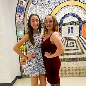 Aeropostale fit and flare dress, blue pattern